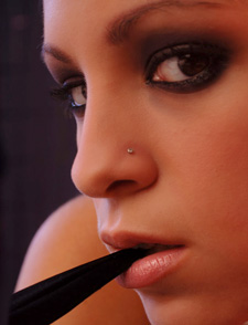 Beautiful Perle in a glamour studio shoot
